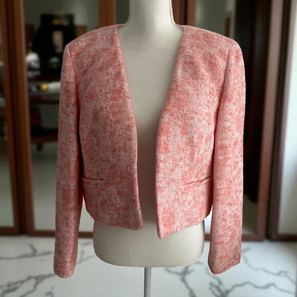 J CREW Pink Wool Blend Mario Bellucci Blazer Jacket Size 14 - Picture 1 of 11